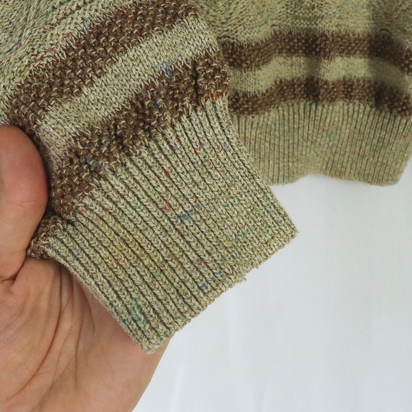Green tan brown vintage 90s Italian knit sweater - Picture 5 of 5